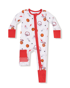 Angel Dear -  Basketball Uni- 2 Way Zipper Romper