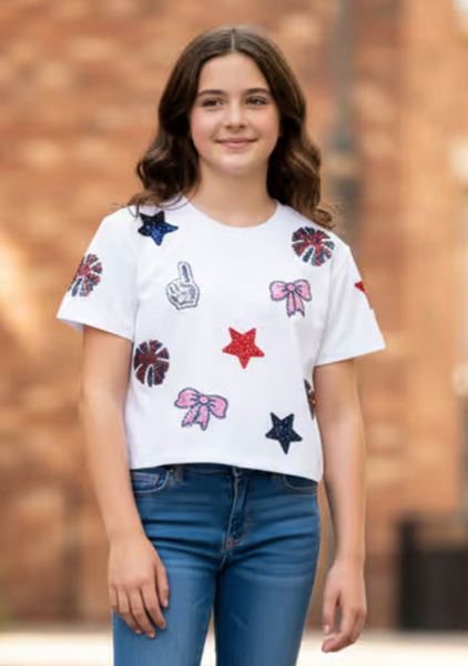 Tweenstyle by Stoopher - Cheer Things Sequin Patch Tee