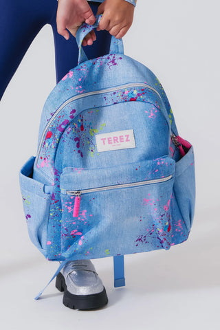 Terez - Backpack in Denim Paint Splatter