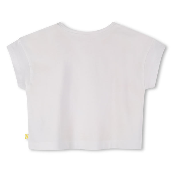 Billieblush - White Cotton Sequin Heart T-Shirt