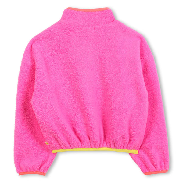 Billieblush - Girls Pink Fleece Jacket with Sequined Pocket