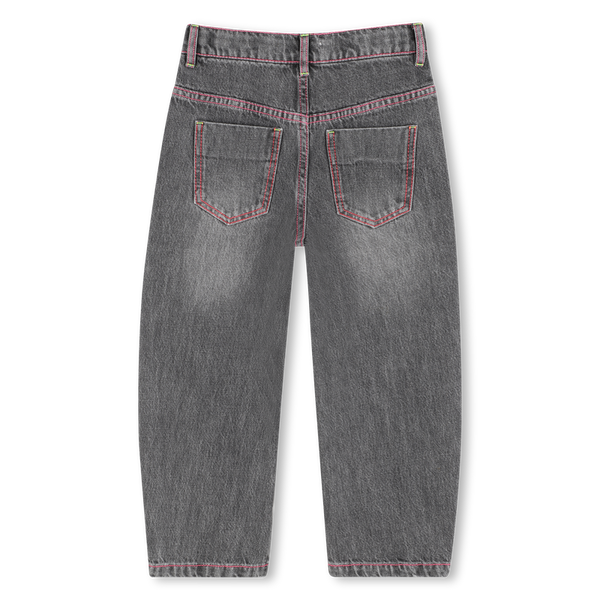 Billieblush - Denim Grey Barrel Jeans with Embroidery
