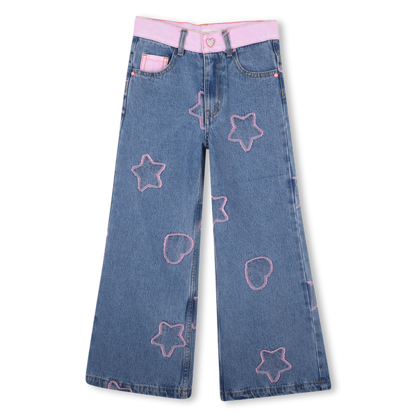 Billieblush - Girls Wide Leg Star Denim Pants