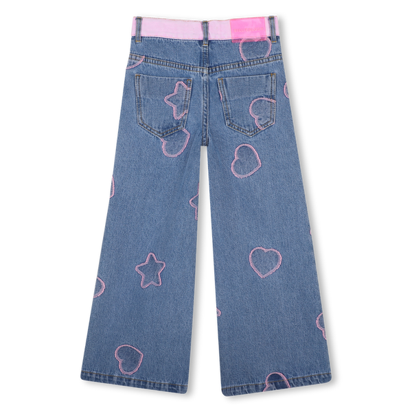 Billieblush - Girls Wide Leg Star Denim Pants