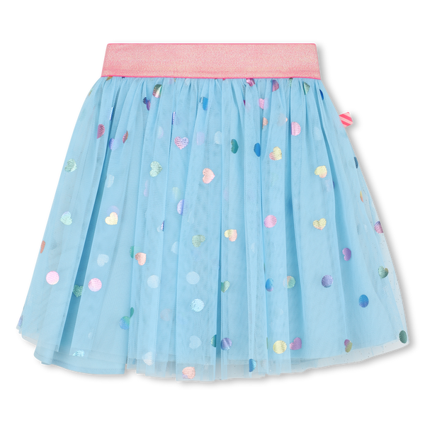 Billieblush - Light Blue Tulle Heart Print Skirt