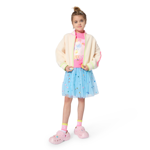 Billieblush - Light Blue Tulle Heart Print Skirt