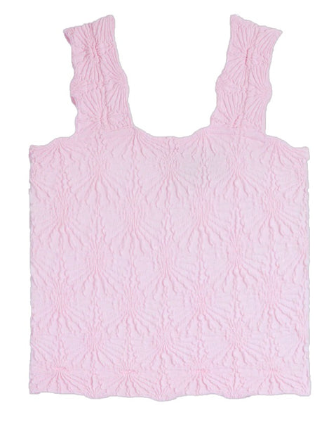 Suzette - Seamless Floral Textured Tank -Suzette Pink