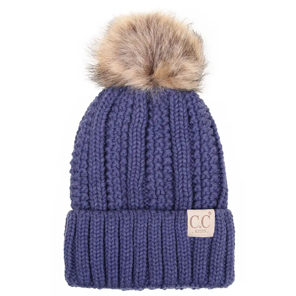 Cc Kids Solid Color Lined Beanie