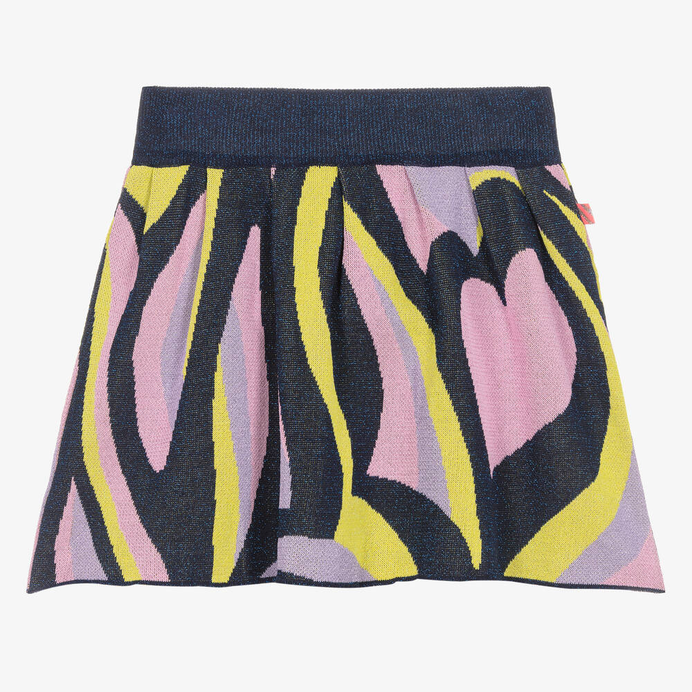 Billieblush - Girls Blue & Pink Glitter Knit Skirt