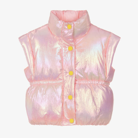 Billieblush - Girls Pale Pink Iridescent Puffer Vest