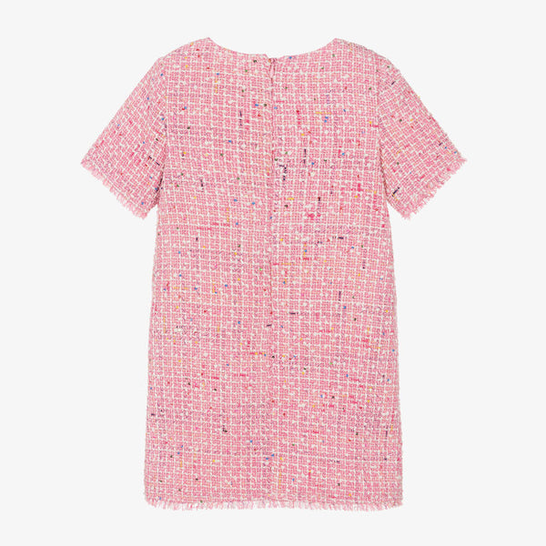 Billieblush - Girls Pink Bouclé Tweed Dress