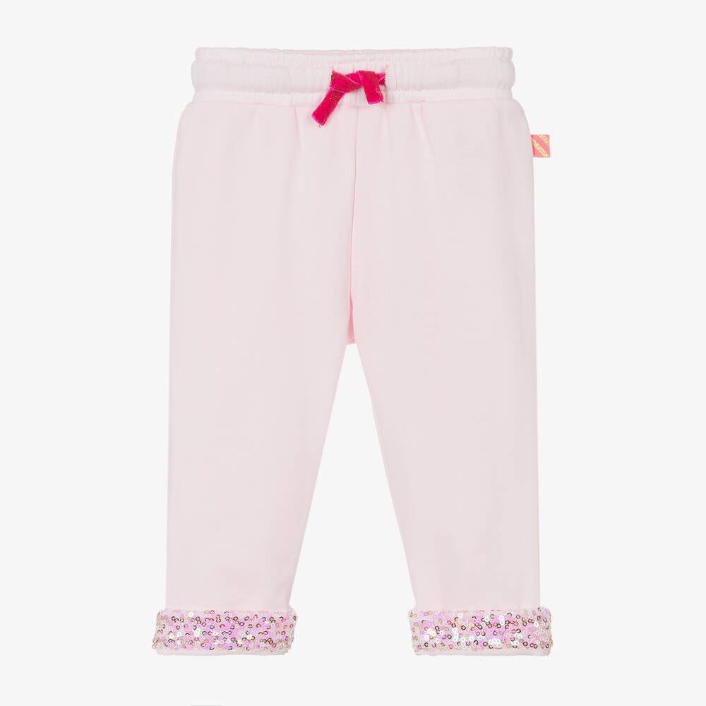 Billieblush - Baby Girls Pink Cotton & Sequin Joggers