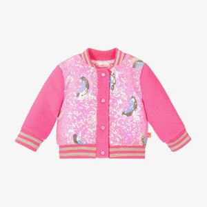 Billieblush - Baby Girls Pink Wool & Sequin Rainbow Jacket