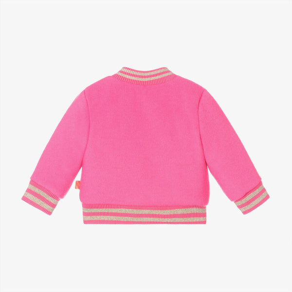 Billieblush - Baby Girls Pink Wool & Sequin Rainbow Jacket