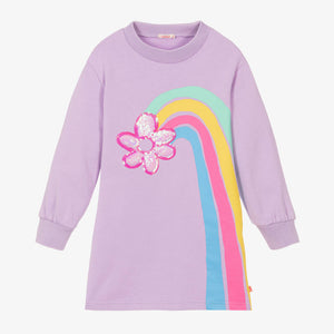 Billieblush - Girls Purple Flower Sweatshirt Dress