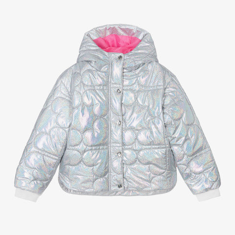 Billieblush - Girls Silver Iridescent Puffer Jacket