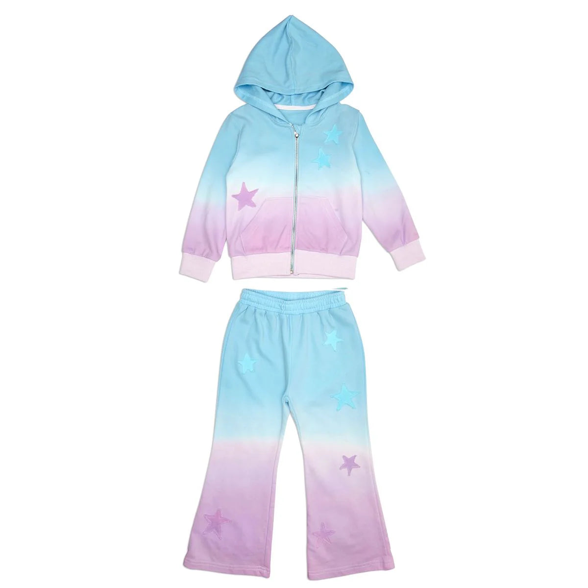 Mini Dreamers - Brynn Ombre Stars Zip Up Hoodie And Sweatpants Set