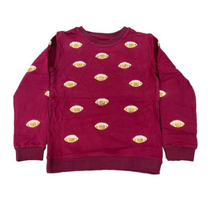 Tweenstyle by Stoopher - Glitter Football Sweatshirt - Burgundy