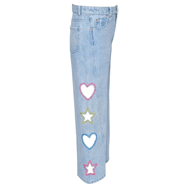 Hannah Banana - Cut Out Wide Leg Jeans