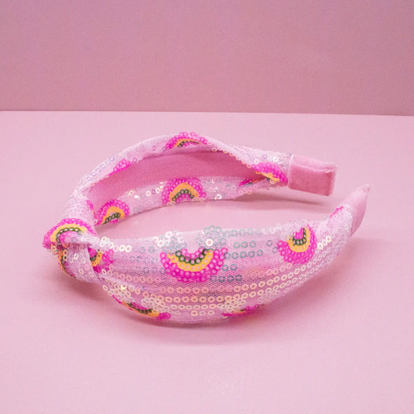 Stoopher - Pink Rainbow Knot Headband