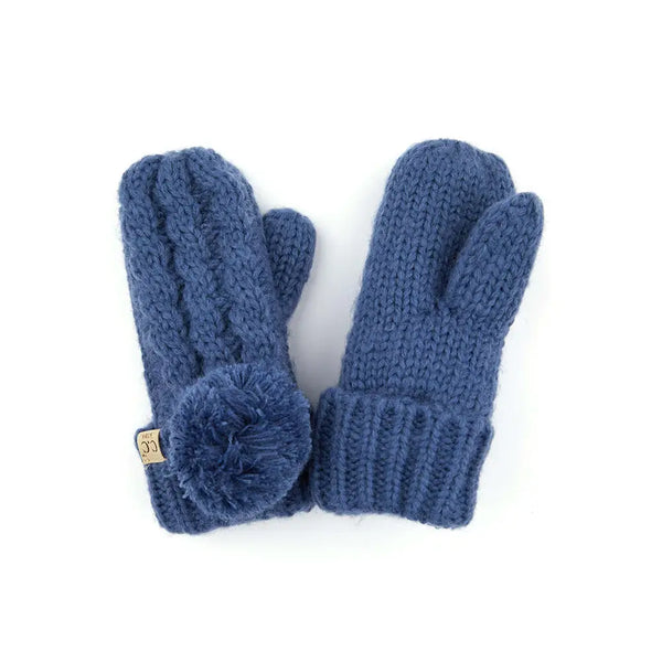 C.C Kids Pom Kids Glove with Fuzzy Lining