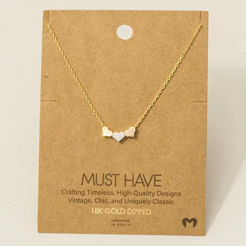 Fame Accessories - Gold Dipped Heart Hoop Pendant Necklace