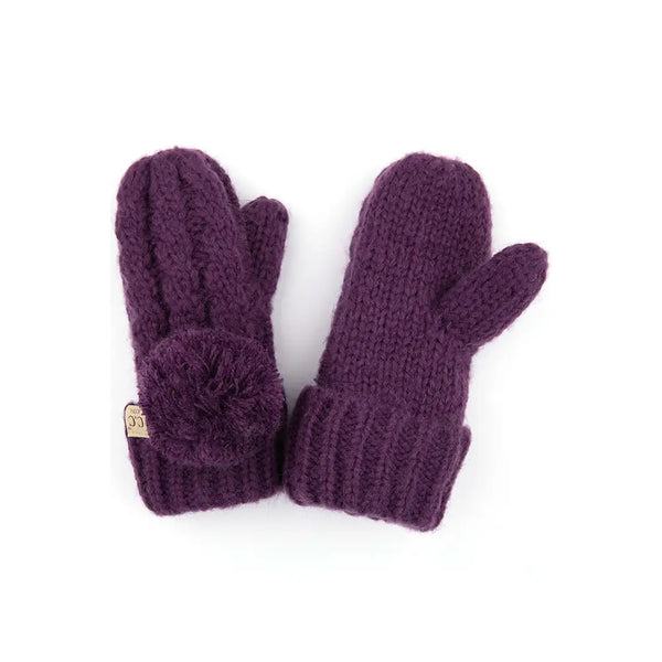 C.C Kids Pom Kids Glove with Fuzzy Lining