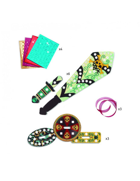 Djeco - Do It Yourself: 3 Mosaic Swords to Decorate