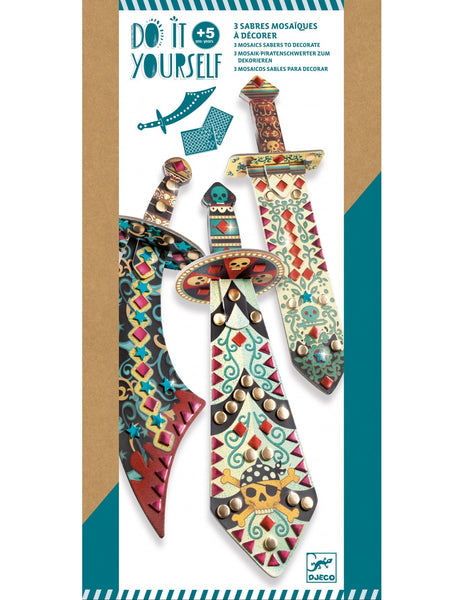 Djeco - Do It Yourself: 3 Mosaic Swords to Decorate