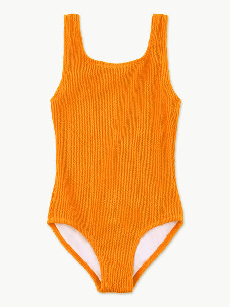 Limeapple - Elettra Neon Orange Crinkle Swimsuit