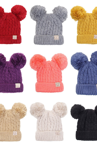 C.C Kids Double Pom Pom Beanie