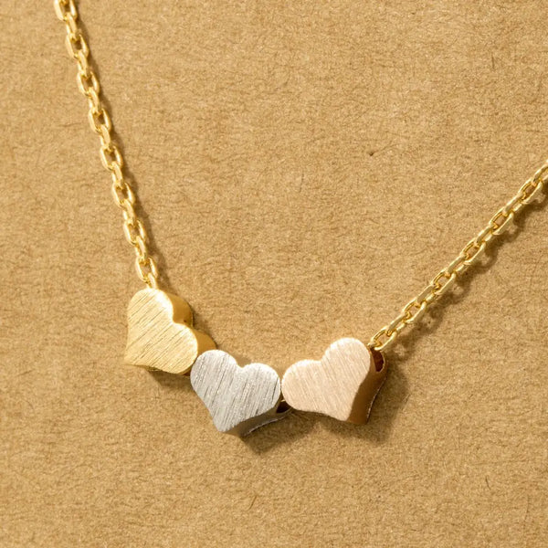 Fame Accessories - Gold Dipped Heart Hoop Pendant Necklace