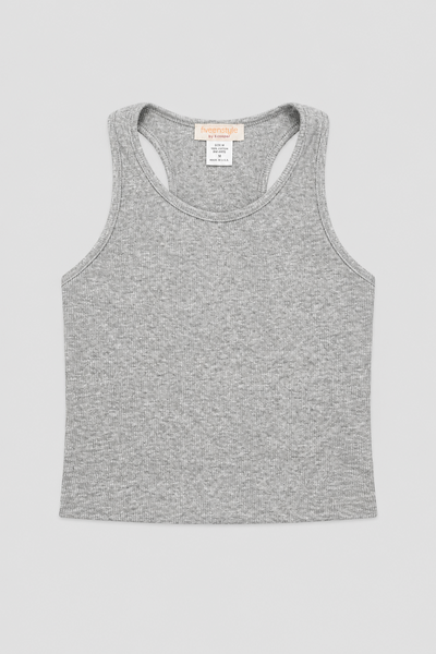 Tweenstyle by Stoopher - Cropped Rib Tank - Grey