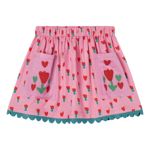 Stella McCartney Kids - Tulip and Heart Embroidered Skirt