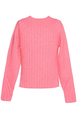 Hannah Banana - Neon Pink Ribbed Pullover Sweater