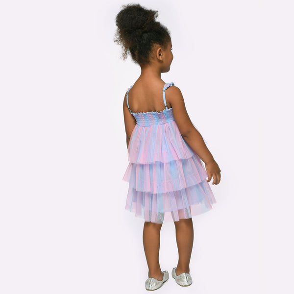 Baby Sara - 3 Tier Stripe Mesh Tutu Dress