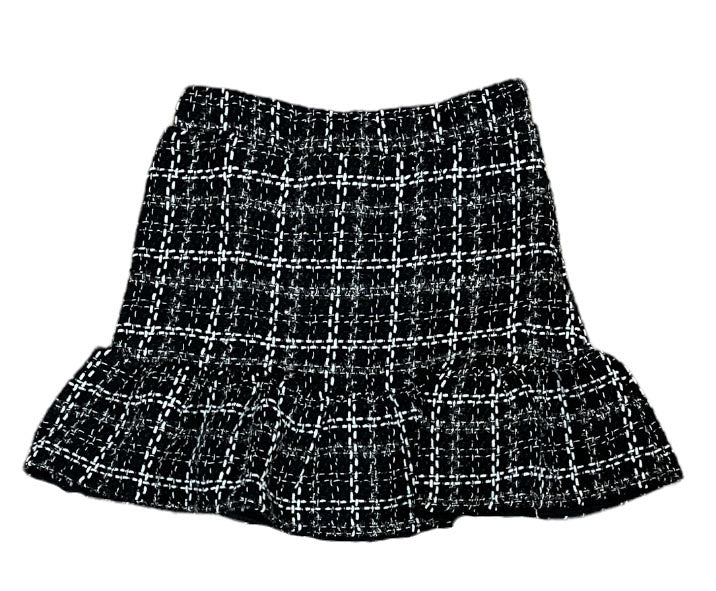 Little Olin - Black/Silver Tweed Ruffle Skirt – Stoopher & Boots