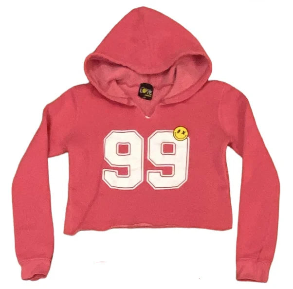 Love Junkie - Cropped 99 Hoodie Sweatshirt - Punch