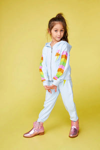 Mini Dreamers - Miley Crystal Bolt Zip Up Hoodie And Sweatpants Set