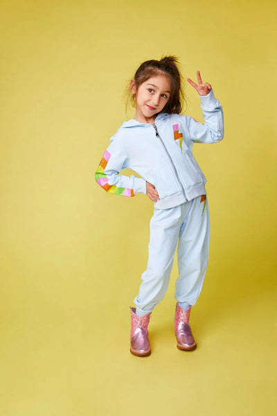 Mini Dreamers - Miley Crystal Bolt Zip Up Hoodie And Sweatpants Set