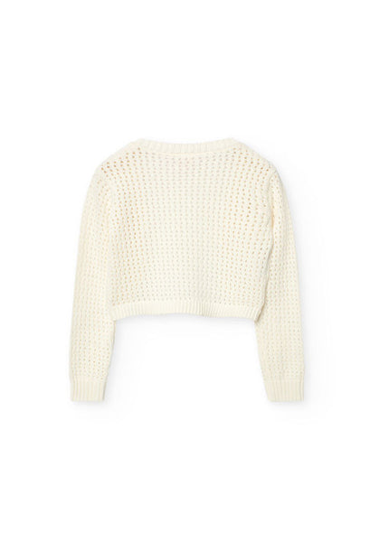 Boboli - Open Knit Cardigan - Cream