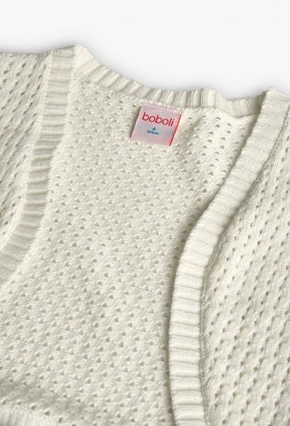 Boboli - Open Knit Cardigan - Cream