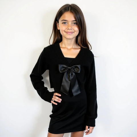 Gold Rush NYC - Addison Bow Sweater - Black