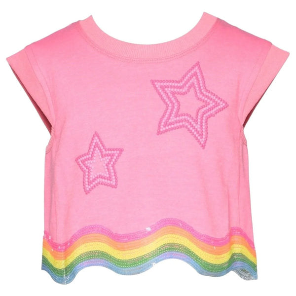 Baby Sara - Stars & Sequin Wavy Crop Top