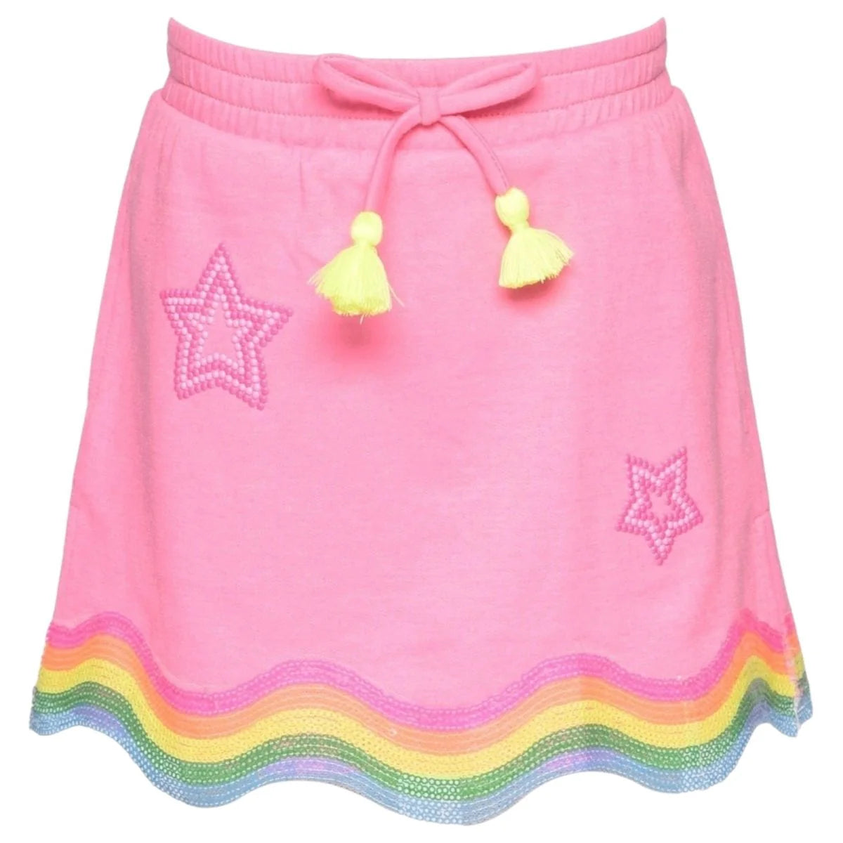 Baby Sara - Stars & Sequin Wavy Trim Skirt