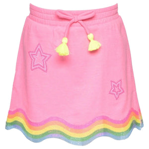 Baby Sara - Stars & Sequin Wavy Trim Skirt