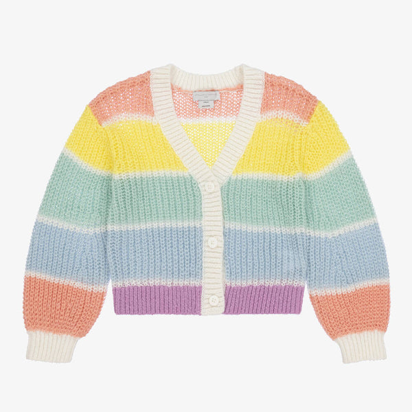 Stella McCartney Kids - Girls Pastel Rainbow Stripe Cardigan