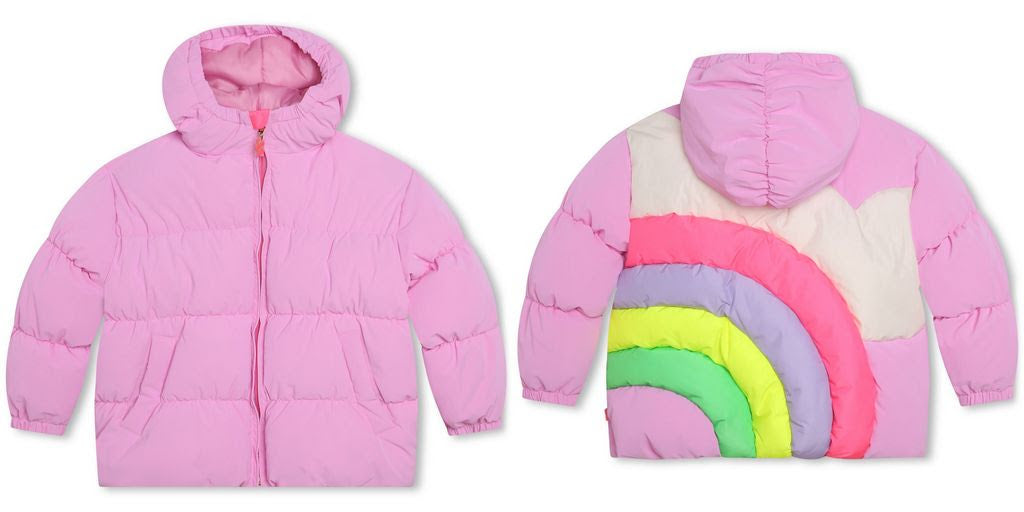 Billieblush - Hooded Rainbow Puffer Jacket