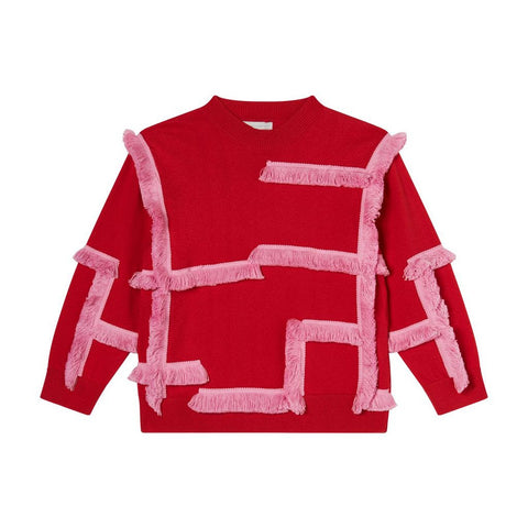 Stella McCartney - Red Sweater with Pink Fringe