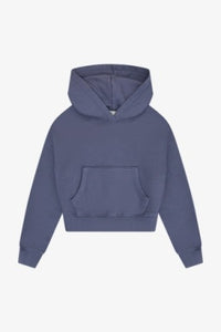 Tenly - COTTON FLEECE CROPPED KANGAROO POCKET HOODIE